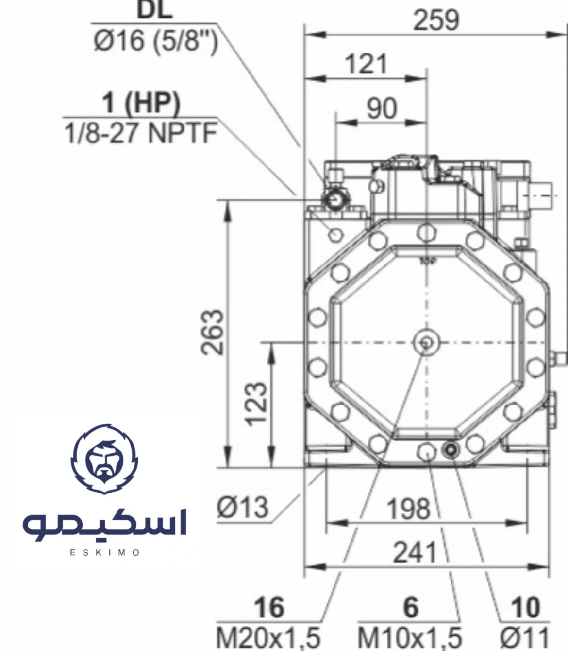 مدل 2DES-2 کمپرسور 2 اسب بخار پیستونی بیتزر