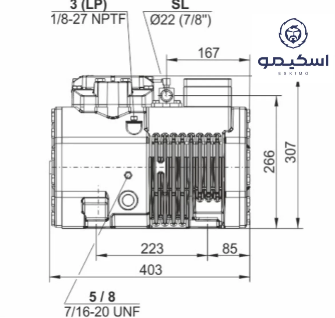 مدل 2DES-2 کمپرسور 2 اسب بخار پیستونی بیتزر