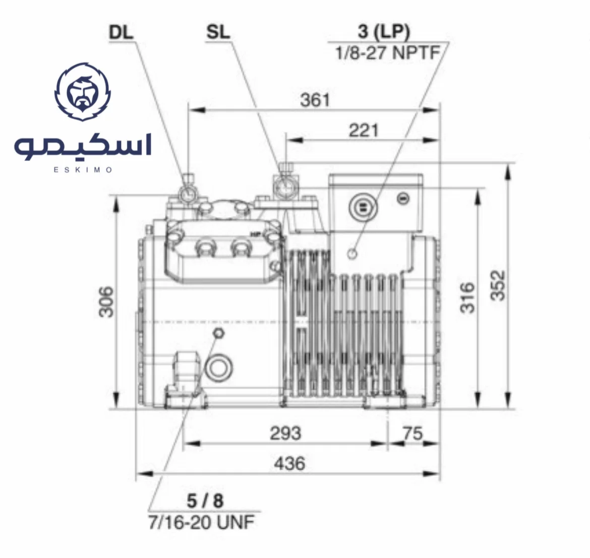 مدل 4FES-5 کمپرسور 5.5 اسب بخار پیستونی بیتزر