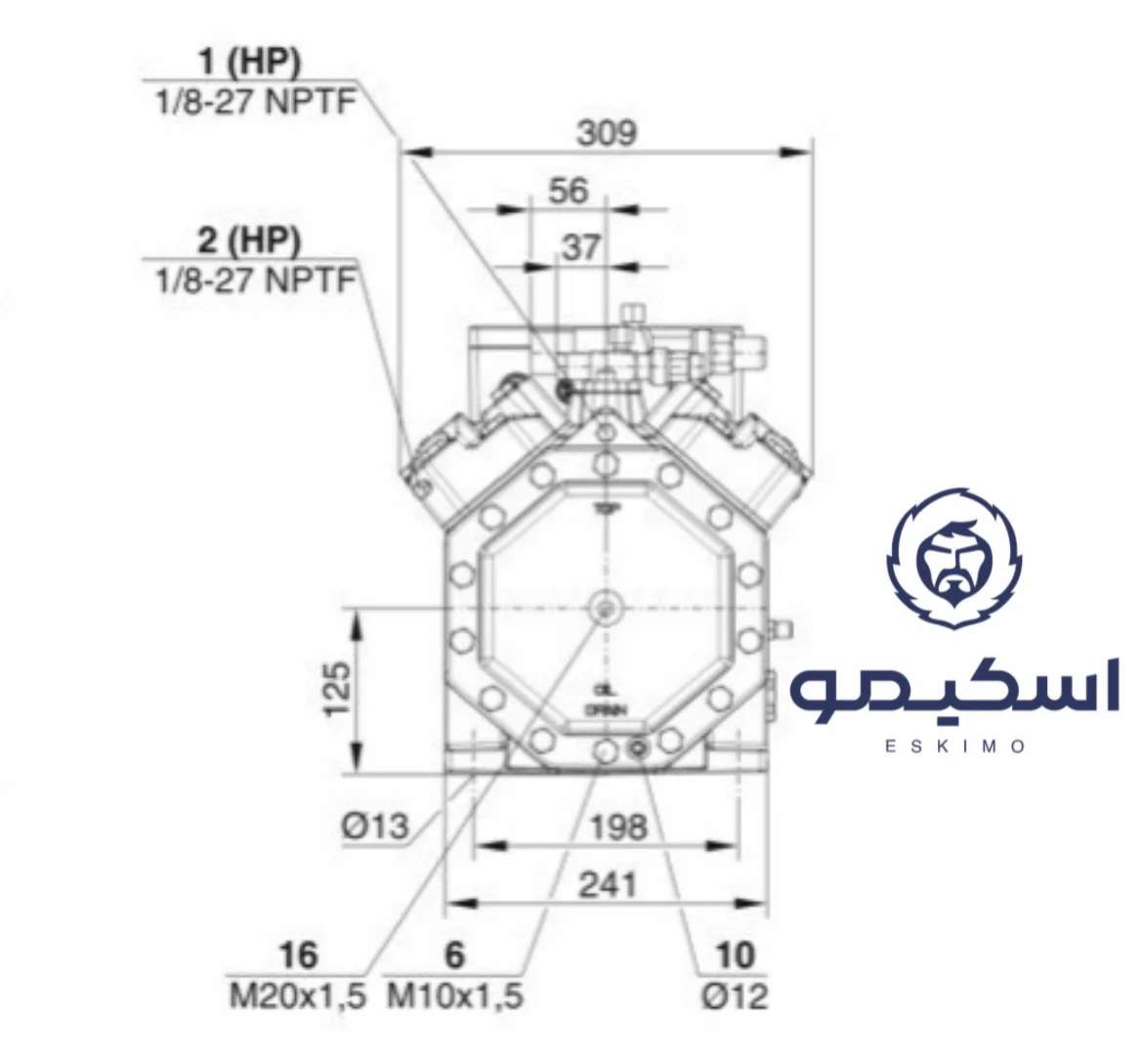 مدل 4FES-5 کمپرسور 5.5 اسب بخار پیستونی بیتزر