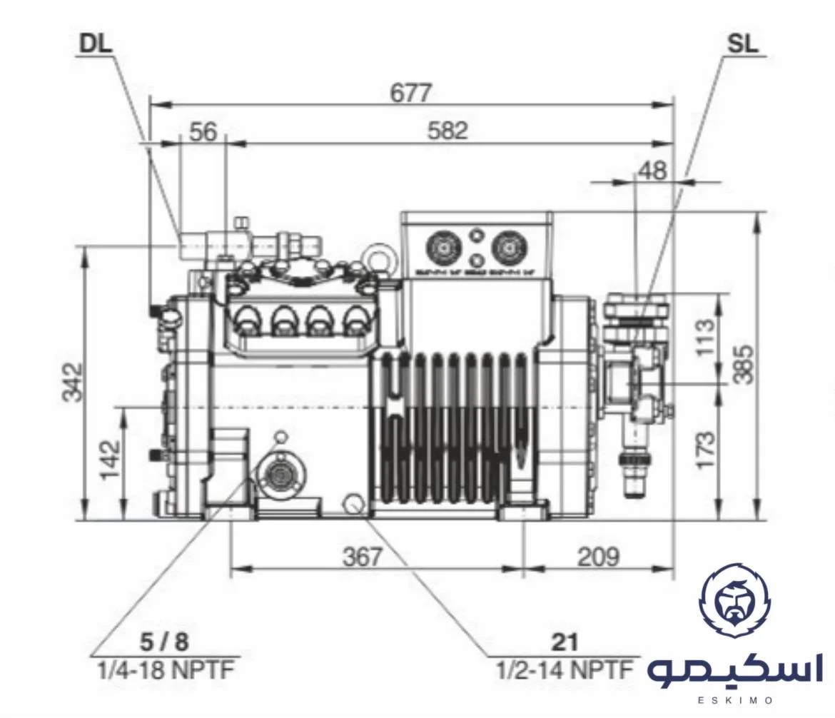 مدل 4VE-10 کمپرسور 10 اسب بخار پیستونی بیتزر