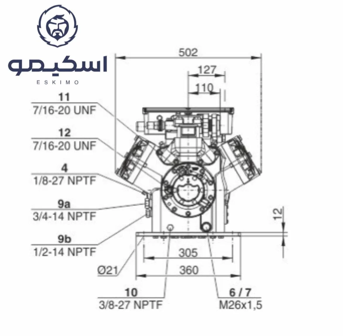 مدل 6HE-28 کمپرسور 25 اسب بخار پیستونی بیتزر