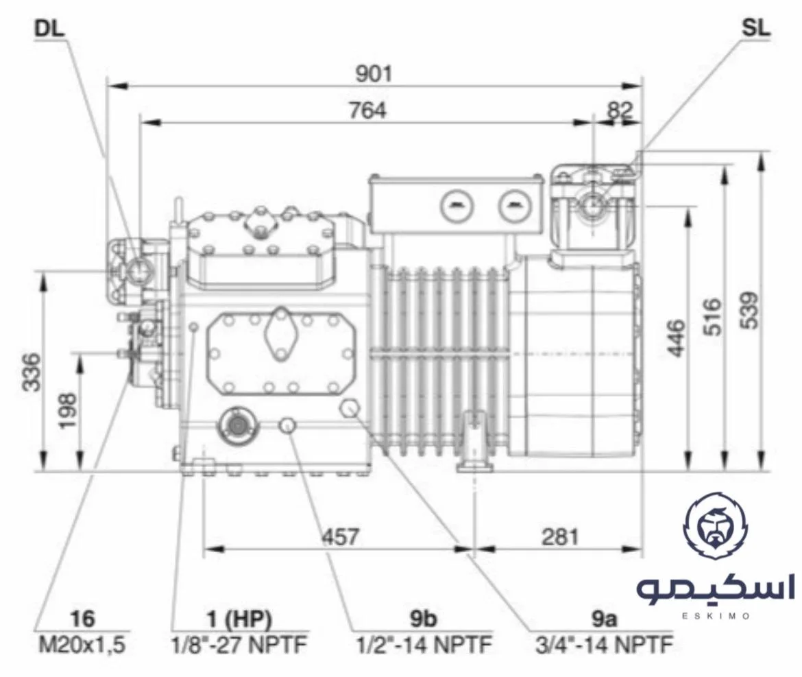 مدل 8GE-60 کمپرسور 60 اسب بخار پیستونی بیتزر