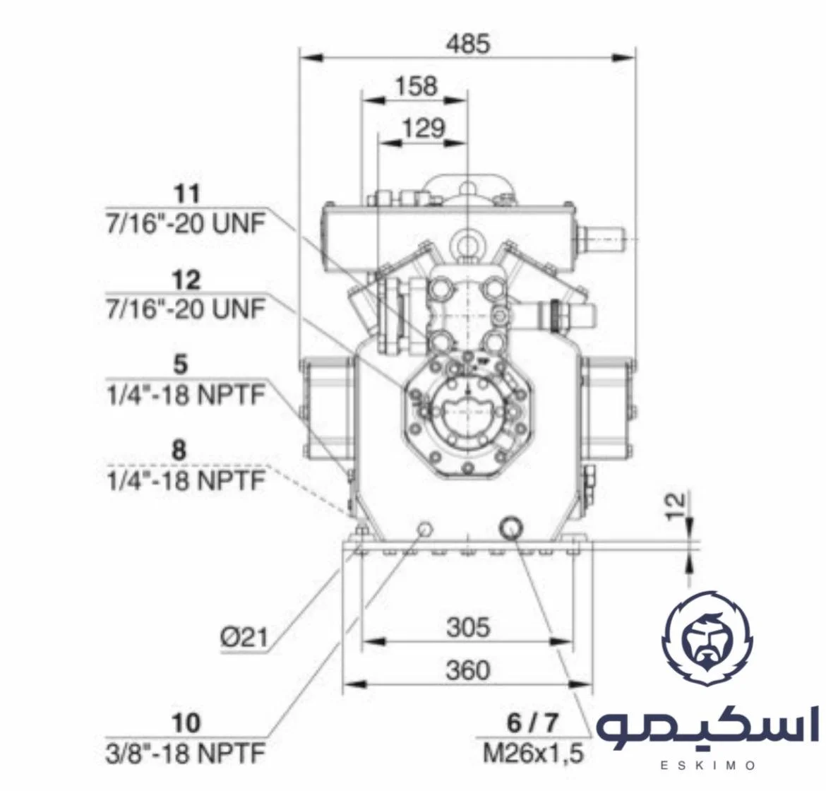 مدل 8GE-60 کمپرسور 60 اسب بخار پیستونی بیتزر